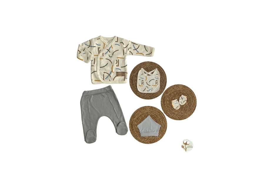 Almini Yeni Sezon Çizgili Erkek 5 Parça Hastane Çıkışı