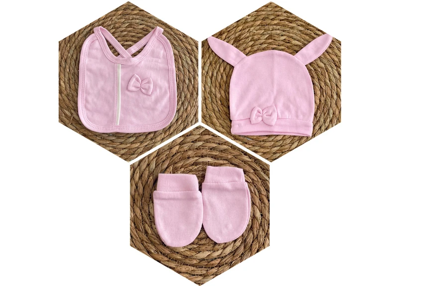 Almini Yeni Sezon Tavşan Süzeneli 5 Parça Kız Bebek Hastane Çıkışı