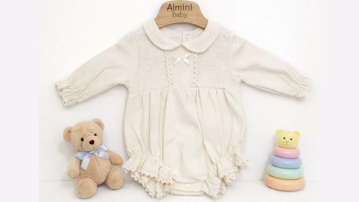 Almini Dantelli Kız  romper Takım