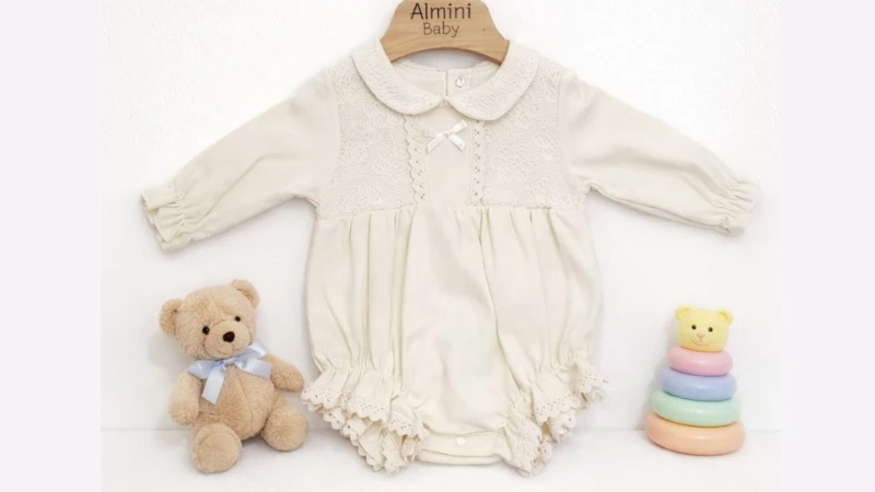 Almini Dantelli Kız  romper Takım