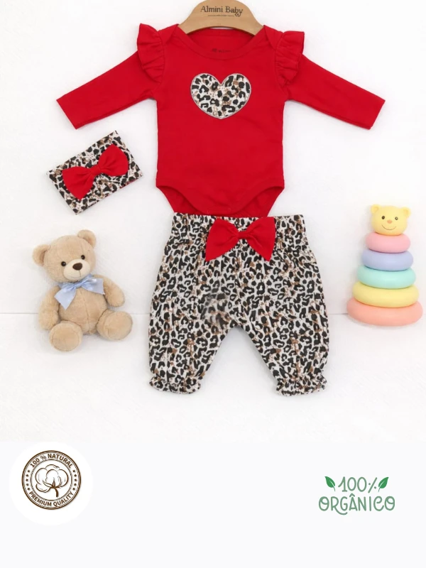 Almini  Leoparlı Çıtçıtlı Badili Bandalı 3'lü Takım