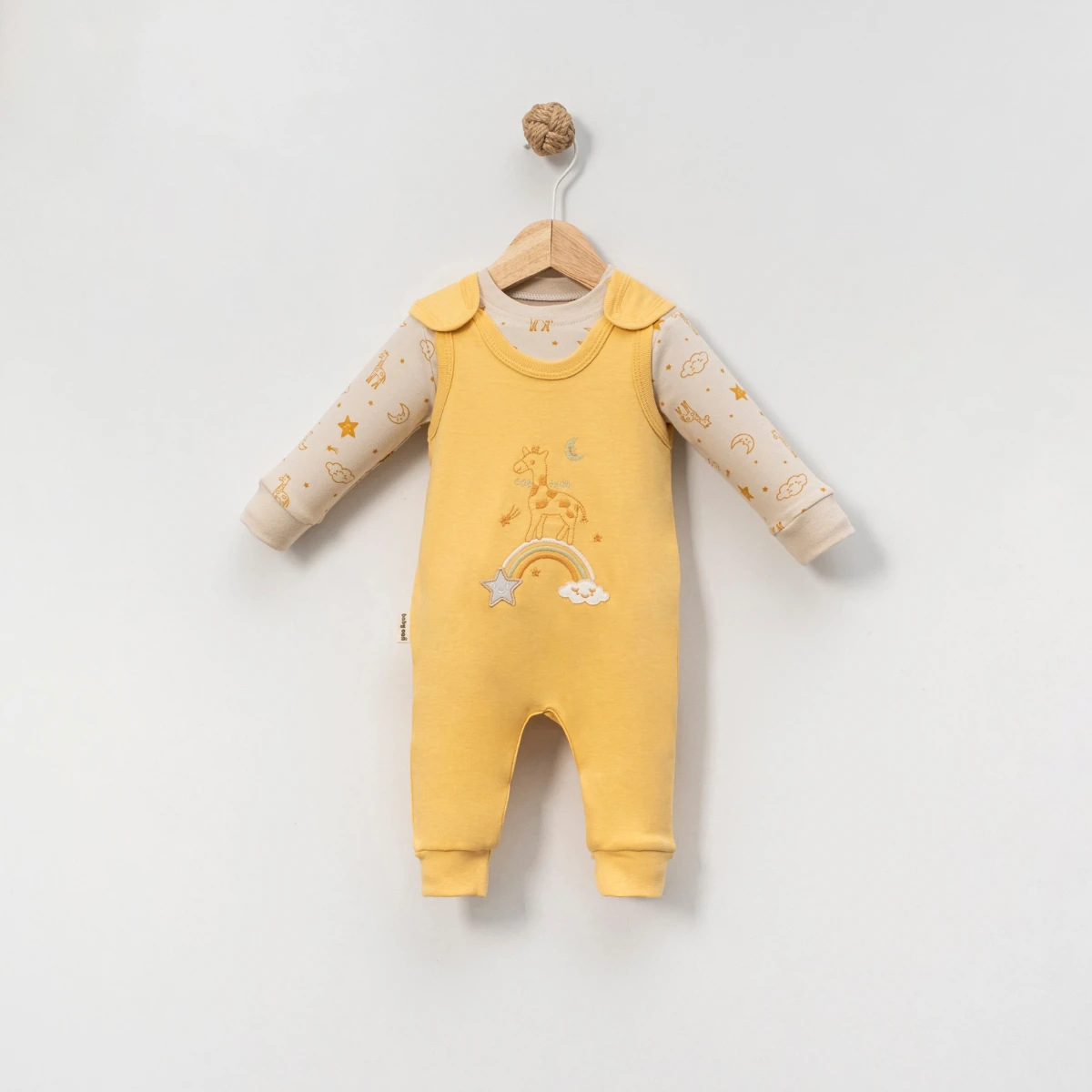 Almini Erkek Bebek Zürafalı Salopet Tulum