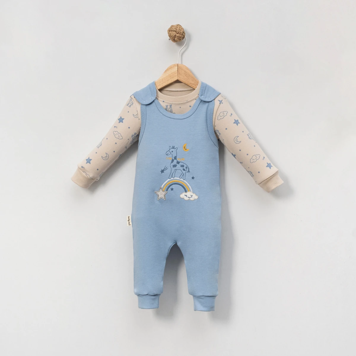 Almini Erkek Bebek Zürafalı Salopet Tulum