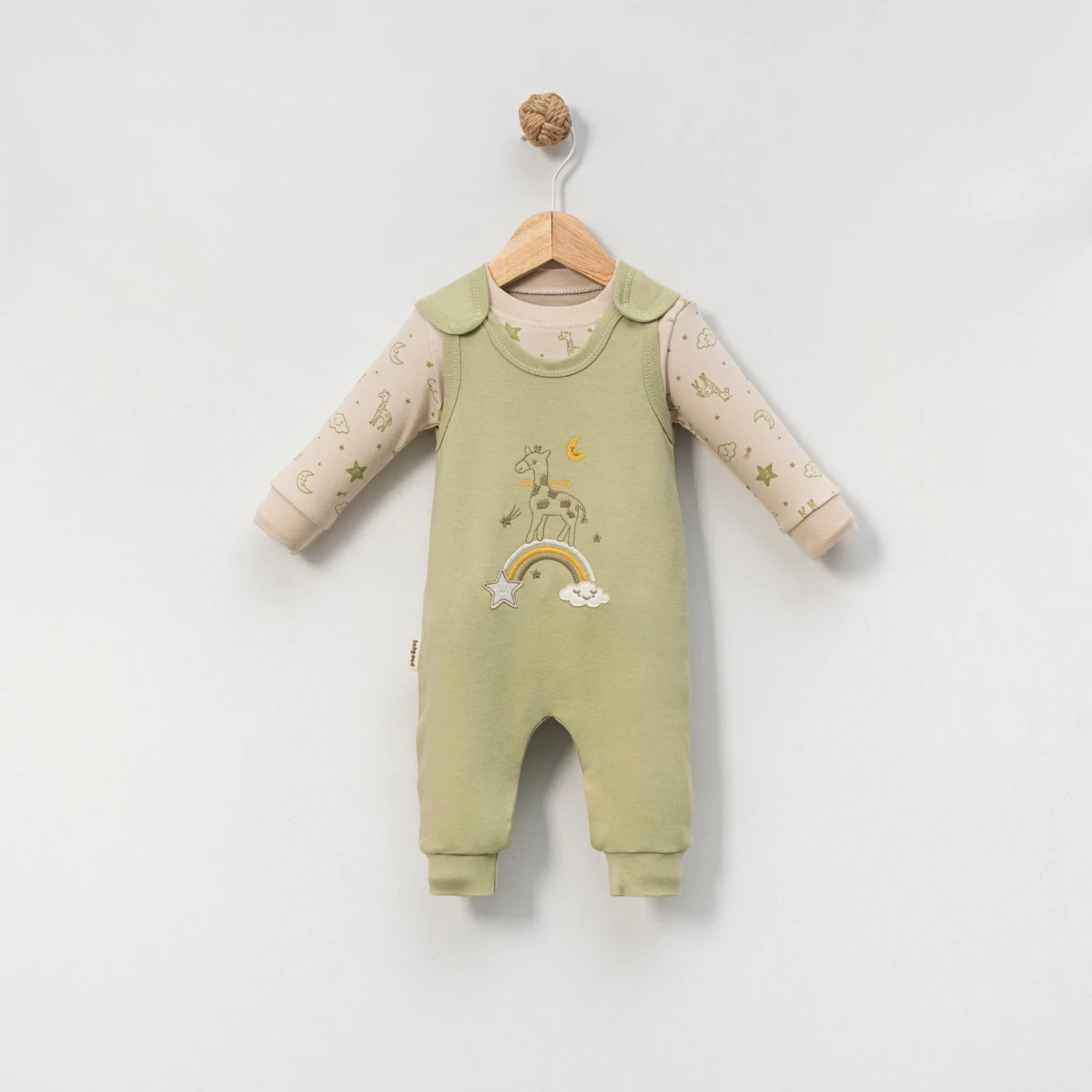 Almini Erkek Bebek Zürafalı Salopet Tulum