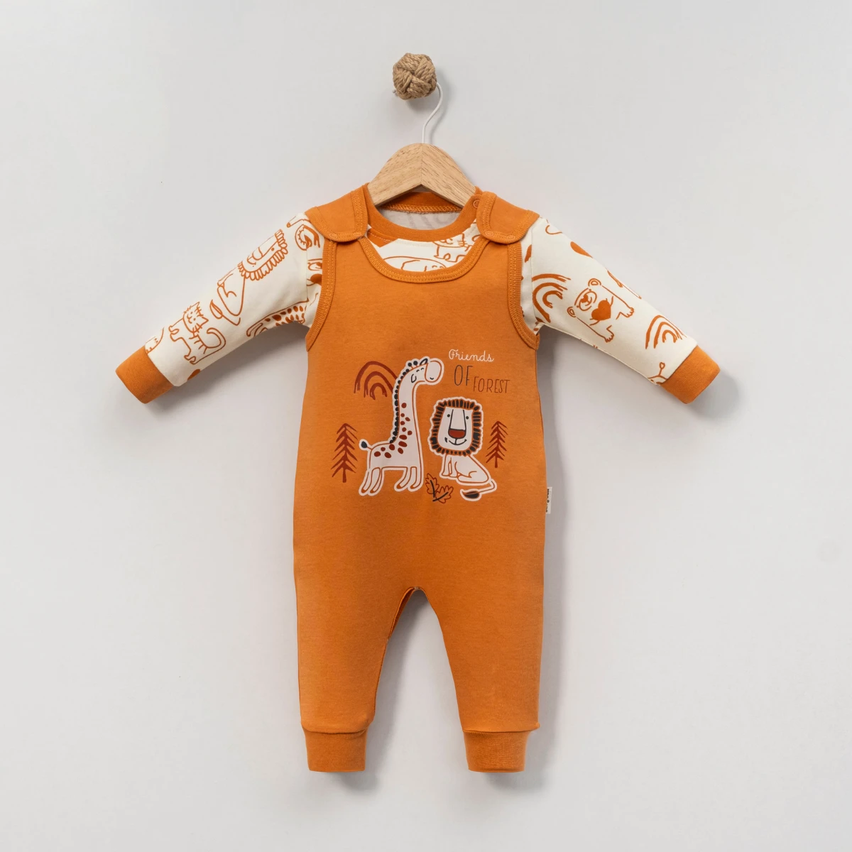 Almini Aslan ve Zürafa Temalı Baskılı Erkek Slopet Tulum