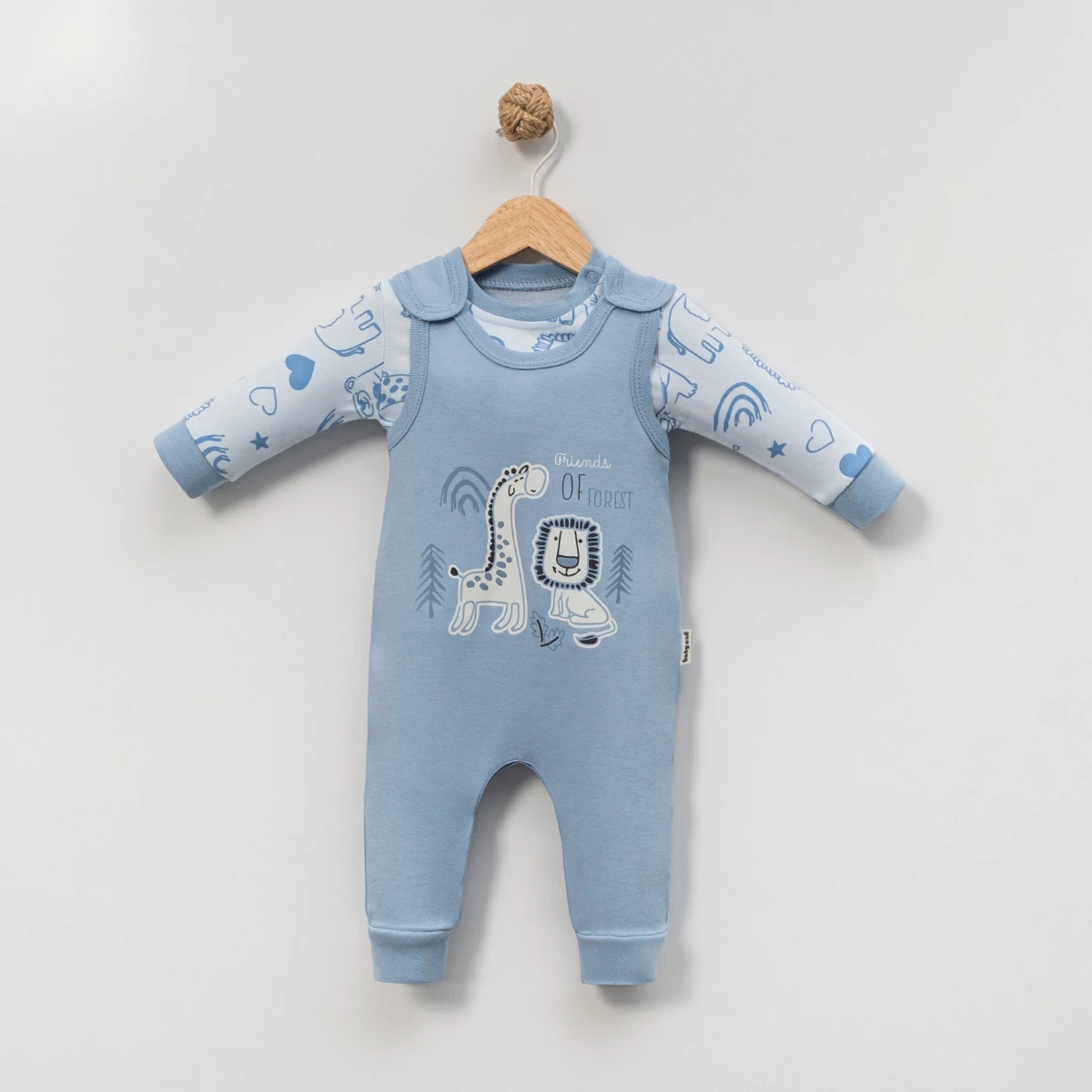 Almini Aslan ve Zürafa Temalı Baskılı Erkek Slopet Tulum