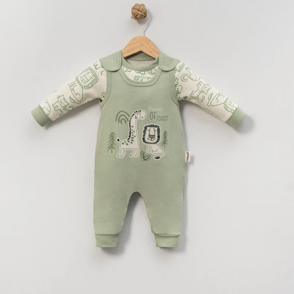 Almini Aslan ve Zürafa Temalı Baskılı Erkek Slopet Tulum