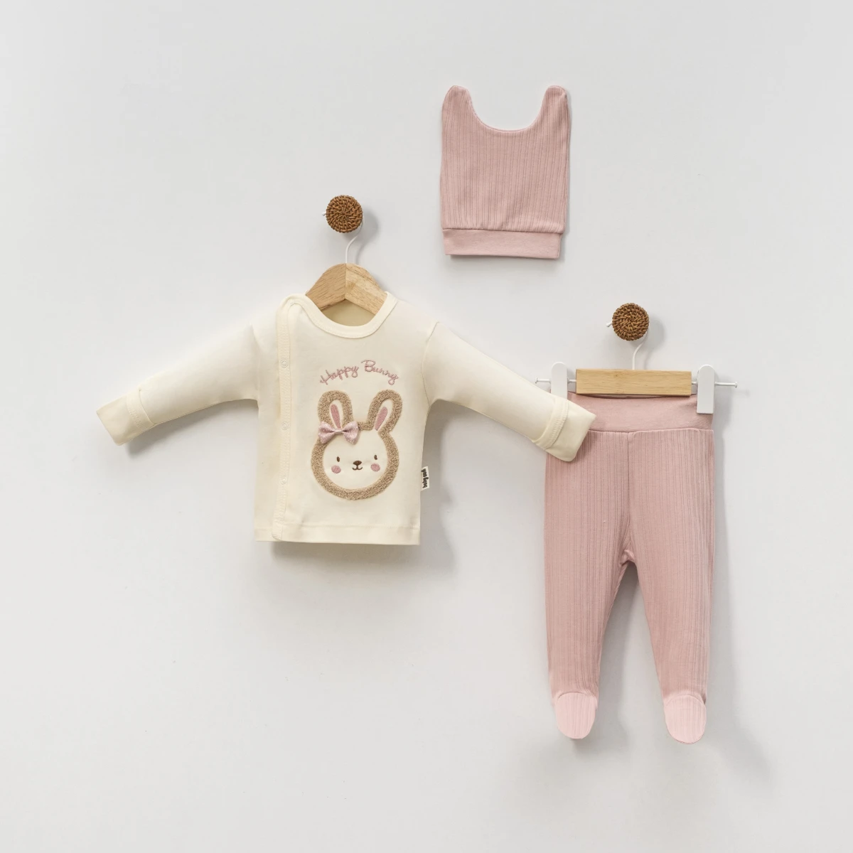 Almini Yeni Sezon Kız  Süzeneli Happy Bunny 3Lü Hastane Çıkışı