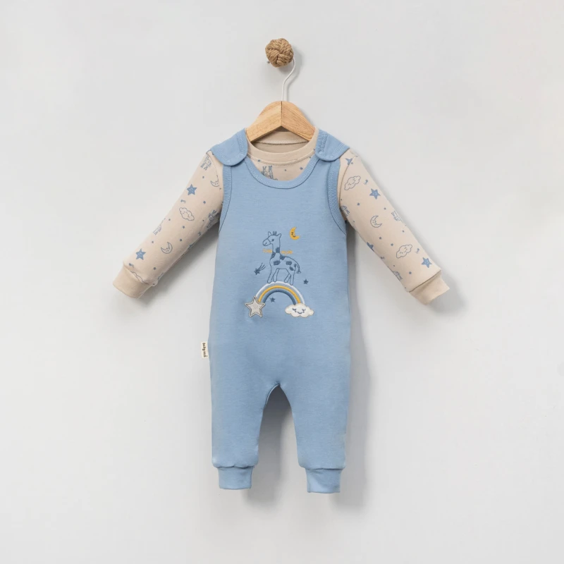 Almini Erkek Bebek Zürafalı Salopet Tulum