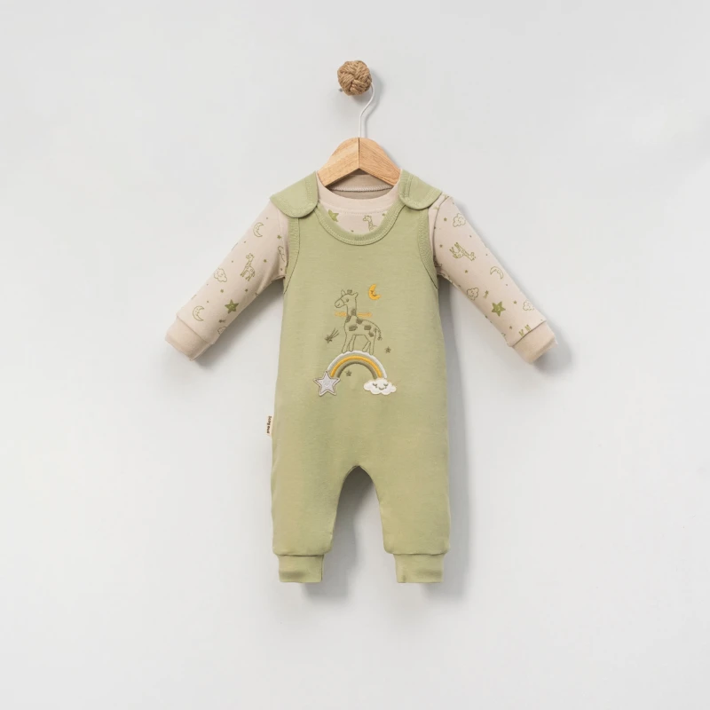 Almini Erkek Bebek Zürafalı Salopet Tulum