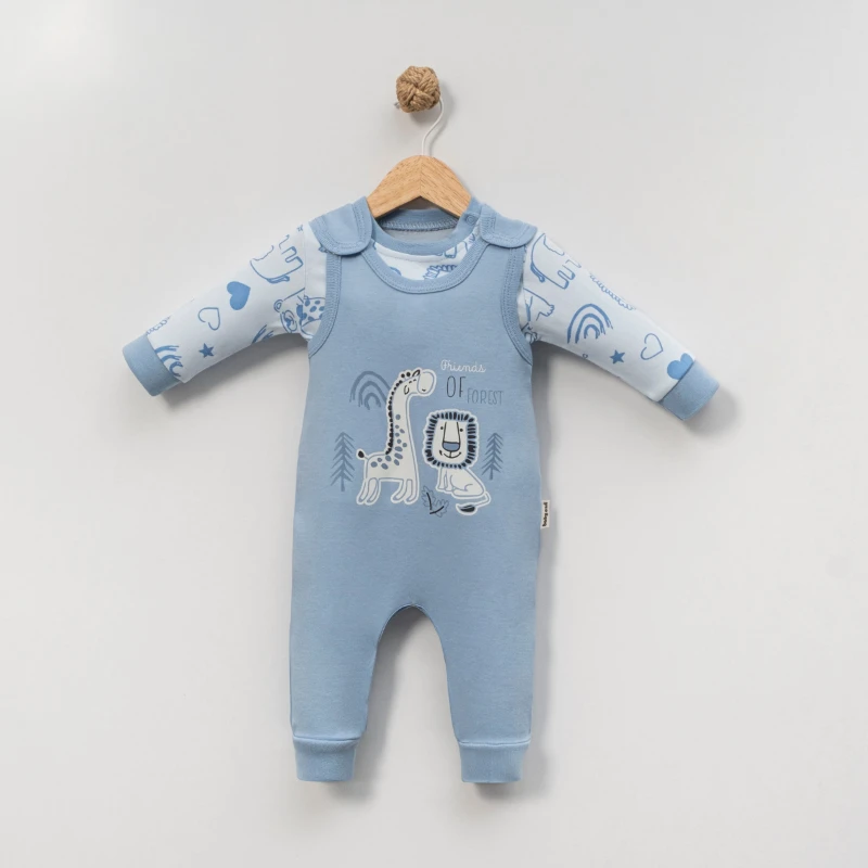 Almini Aslan ve Zürafa Temalı Baskılı Erkek Slopet Tulum