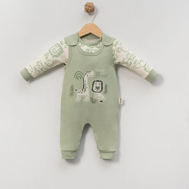 Almini Aslan ve Zürafa Temalı Baskılı Erkek Slopet Tulum