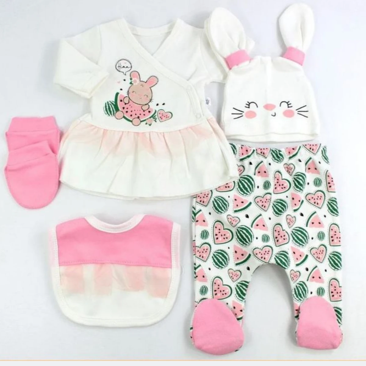 Almini Yeni Sezon 5 Parça Karpuzlu Yeni Doğan Hastane Çıkışı Seti