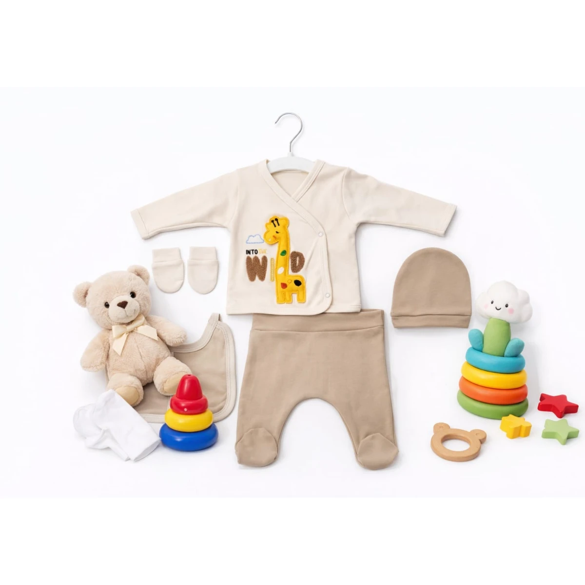 Almini  Baby Erkek Bebek 5li Yenidoğan Zıbın Takımı Seti