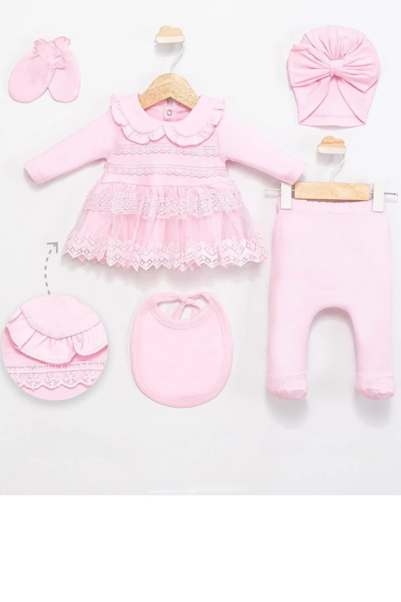 Almini  Baby Mini Princess 5’li Hastane Çıkışı Seti (0-3 Ay)