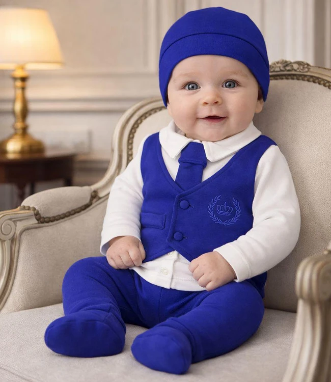 Almini Baby Mini Gentleman 5’li Erkek Bebek Hastane Çıkışı Seti 0-3 Ay - SAKS