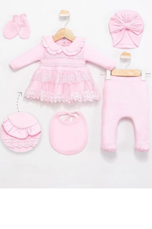 Almini  Baby Mini Princess 5’li Hastane Çıkışı Seti (0-3 Ay)